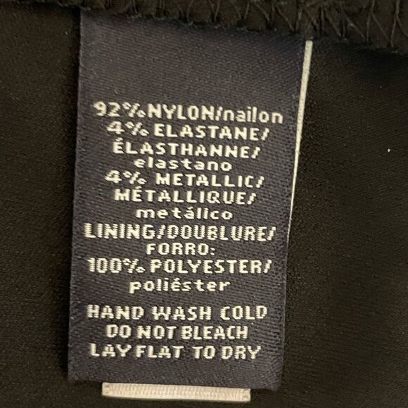 American Living Long Sleeve Cold Shoulder Dress Black Silver Sparkle Size 12 - Picture 5 of 5